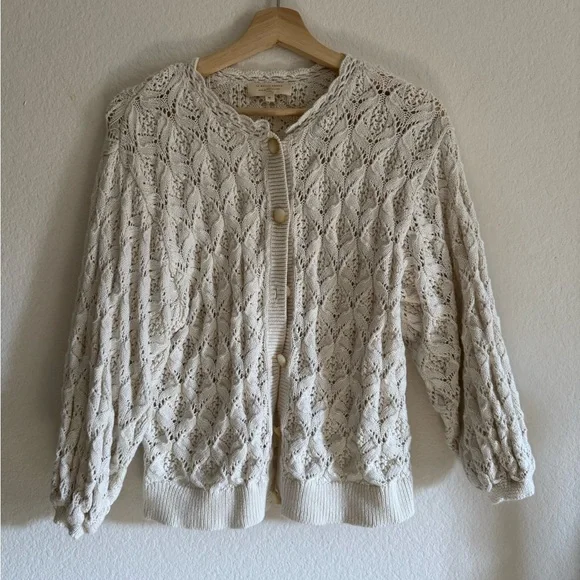 Sezane Cream Knit Cardigan - Picture 1 of 4